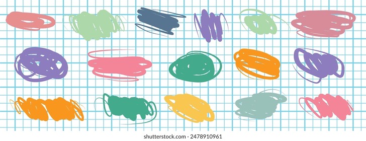 Background with abstract scribbles on paper. Complex and chaotic texture. Wavy background. Colorful tangled pattern. Elements for design