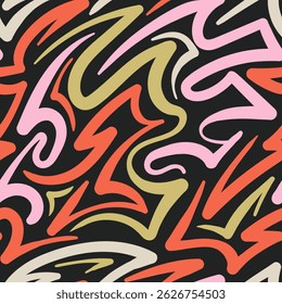 Background Abstract Scribbles in Retro Style