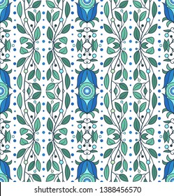 Background with abstract seamless floral pattern.