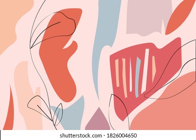 Colectivo de la decoración de formas abstractas de fondo. diseño adecuado para arte en pared, afiches y productos de belleza de caja