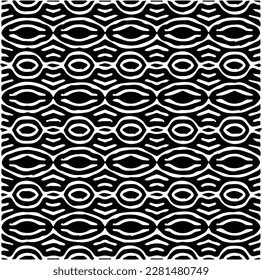 Background with abstract shapes. Black and white texture. Seamless monochrome repeating pattern  for decor, fabric, cloth.