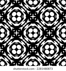 Fondo con formas abstractas. Textura en blanco y negro. Patrón de repetición monocromático sin inconvenientes para la decoración, la tela, la tela.