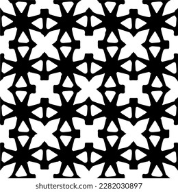 Fondo con formas abstractas. Textura en blanco y negro. Patrón de repetición monocromo sin inconvenientes para páginas web, texturas, tarjeta, afiche, tela, textil.