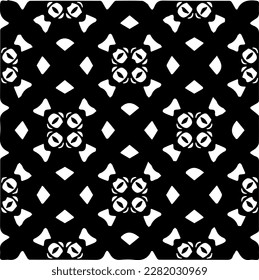 Hintergrund mit abstrakten Formen. Schwarz-Weiß-Textur. Nahtlose monochrome Wiederholung Muster für Webseiten, Texturen, Karten, Poster, Gewebe, Textilien.