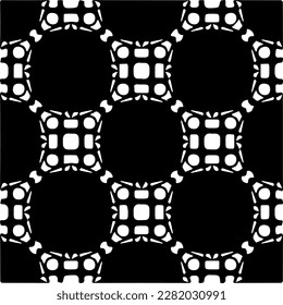 Hintergrund mit abstrakten Formen. Schwarz-Weiß-Textur. Nahtlose monochrome Wiederholung Muster für Webseiten, Texturen, Karten, Poster, Gewebe, Textilien.
