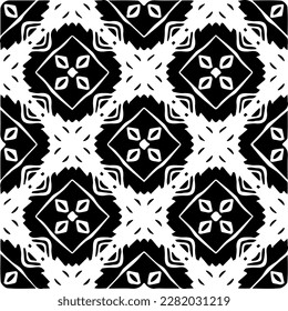 Fondo con formas abstractas. Textura en blanco y negro. Patrón de repetición monocromo sin inconvenientes para páginas web, texturas, tarjeta, afiche, tela, textil.