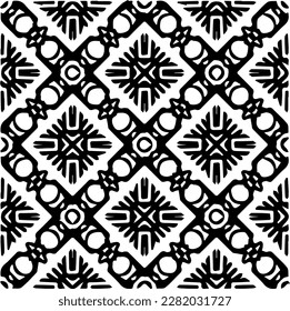 Background with abstract shapes. Black and white texture. Seamless monochrome repeating pattern for web page, textures, card, poster, fabric, textile.