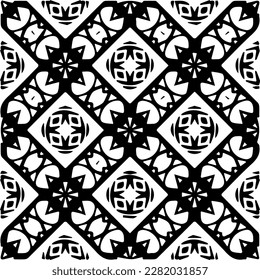 Hintergrund mit abstrakten Formen. Schwarz-Weiß-Textur. Nahtlose monochrome Wiederholung Muster für Webseiten, Texturen, Karten, Poster, Gewebe, Textilien.