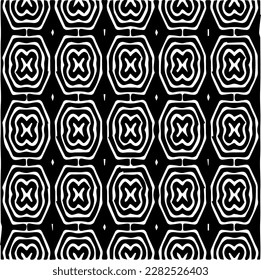 Background with abstract shapes. Black and white texture. Seamless monochrome repeating pattern  for decor, fabric, cloth.