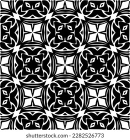 Fondo con formas abstractas. Textura en blanco y negro. Patrón de repetición monocromático sin inconvenientes para la decoración, la tela, la tela.
