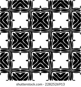 Fondo con formas abstractas. Textura en blanco y negro. Patrón de repetición monocromático sin inconvenientes para la decoración, la tela, la tela.
