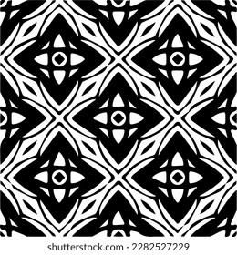 Background with abstract shapes. Black and white texture. Seamless monochrome repeating pattern for web page, textures, card, poster, fabric, textile.