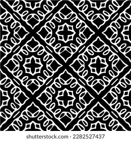 Fondo con formas abstractas. Textura en blanco y negro. Patrón de repetición monocromo sin inconvenientes para páginas web, texturas, tarjeta, afiche, tela, textil.