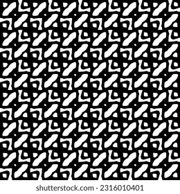  Background with abstract shapes. Black and white texture. Seamless monochrome repeating pattern  for decor, fabric, cloth. 