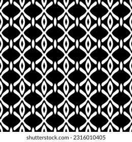  Background with abstract shapes. Black and white texture. Seamless monochrome repeating pattern  for decor, fabric, cloth. 