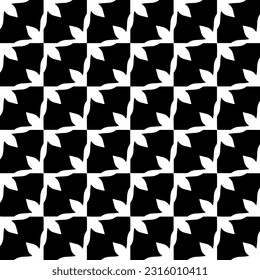  Fondo con formas abstractas. Textura en blanco y negro. Patrón de repetición monocromático sin inconvenientes para la decoración, la tela, la tela. 