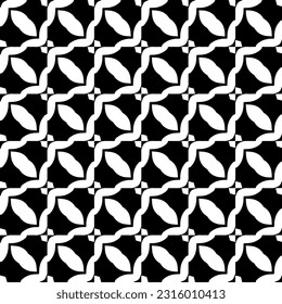  Background with abstract shapes. Black and white texture. Seamless monochrome repeating pattern  for decor, fabric, cloth. 
