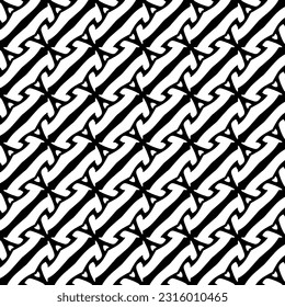  Background with abstract shapes. Black and white texture. Seamless monochrome repeating pattern  for decor, fabric, cloth. 