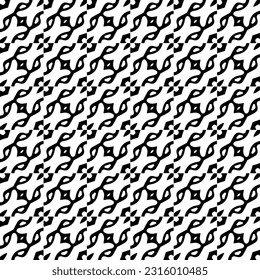  Background with abstract shapes. Black and white texture. Seamless monochrome repeating pattern  for decor, fabric, cloth. 