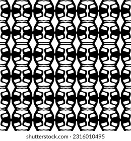  Background with abstract shapes. Black and white texture. Seamless monochrome repeating pattern  for decor, fabric, cloth. 