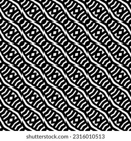  Fondo con formas abstractas. Textura en blanco y negro. Patrón de repetición monocromático sin inconvenientes para la decoración, la tela, la tela. 