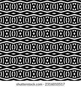  Background with abstract shapes. Black and white texture. Seamless monochrome repeating pattern  for decor, fabric, cloth. 