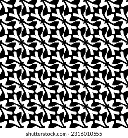  Background with abstract shapes. Black and white texture. Seamless monochrome repeating pattern  for decor, fabric, cloth. 
