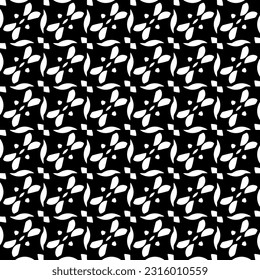  Background with abstract shapes. Black and white texture. Seamless monochrome repeating pattern  for decor, fabric, cloth. 