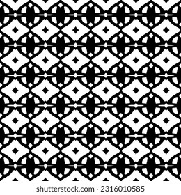  Background with abstract shapes. Black and white texture. Seamless monochrome repeating pattern  for decor, fabric, cloth. 