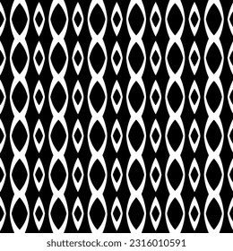  Background with abstract shapes. Black and white texture. Seamless monochrome repeating pattern  for decor, fabric, cloth. 