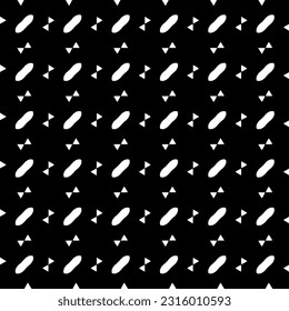  Background with abstract shapes. Black and white texture. Seamless monochrome repeating pattern  for decor, fabric, cloth. 