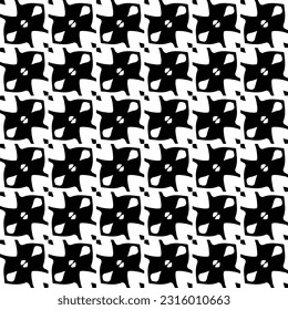  Background with abstract shapes. Black and white texture. Seamless monochrome repeating pattern  for decor, fabric, cloth. 
