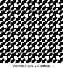  Background with abstract shapes. Black and white texture. Seamless monochrome repeating pattern  for decor, fabric, cloth. 