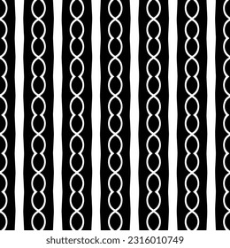  Background with abstract shapes. Black and white texture. Seamless monochrome repeating pattern  for decor, fabric, cloth. 