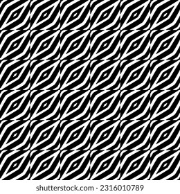  Background with abstract shapes. Black and white texture. Seamless monochrome repeating pattern  for decor, fabric, cloth. 