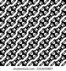  Hintergrund mit abstrakten Formen. Schwarz-Weiß-Textur. Nahtlose, monochrome Wiederholung für Dekoration, Stoff, Stoff. 