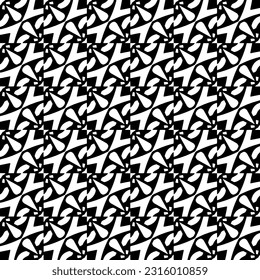  Hintergrund mit abstrakten Formen. Schwarz-Weiß-Textur. Nahtlose, monochrome Wiederholung für Dekoration, Stoff, Stoff. 
