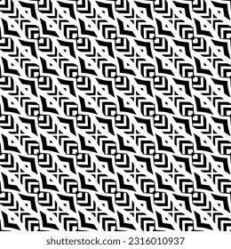  Background with abstract shapes. Black and white texture. Seamless monochrome repeating pattern  for decor, fabric, cloth. 