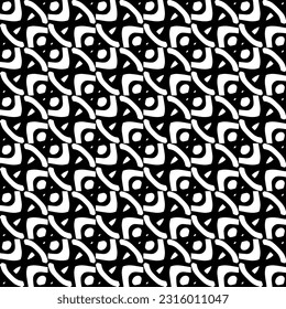  Background with abstract shapes. Black and white texture. Seamless monochrome repeating pattern  for decor, fabric, cloth. 