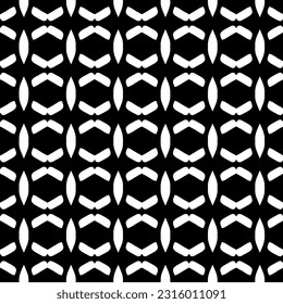  Background with abstract shapes. Black and white texture. Seamless monochrome repeating pattern  for decor, fabric, cloth. 