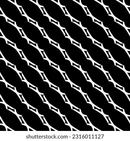  Fondo con formas abstractas. Textura en blanco y negro. Patrón de repetición monocromático sin inconvenientes para la decoración, la tela, la tela. 
