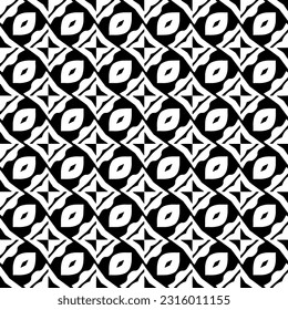  Background with abstract shapes. Black and white texture. Seamless monochrome repeating pattern  for decor, fabric, cloth. 