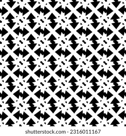  Background with abstract shapes. Black and white texture. Seamless monochrome repeating pattern  for decor, fabric, cloth. 