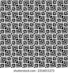  Background with abstract shapes. Black and white texture. Seamless monochrome repeating pattern  for decor, fabric, cloth. 