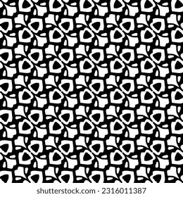  Fondo con formas abstractas. Textura en blanco y negro. Patrón de repetición monocromático sin inconvenientes para la decoración, la tela, la tela. 