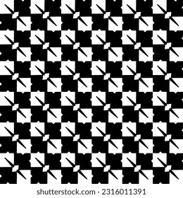  Hintergrund mit abstrakten Formen. Schwarz-Weiß-Textur. Nahtlose, monochrome Wiederholung für Dekoration, Stoff, Stoff. 