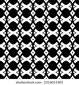  Background with abstract shapes. Black and white texture. Seamless monochrome repeating pattern  for decor, fabric, cloth. 