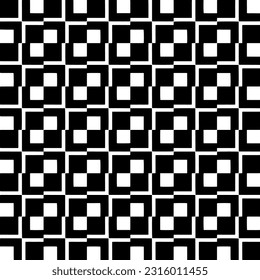  Background with abstract shapes. Black and white texture. Seamless monochrome repeating pattern  for decor, fabric, cloth. 