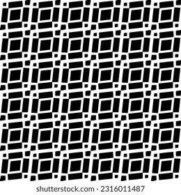  Background with abstract shapes. Black and white texture. Seamless monochrome repeating pattern  for decor, fabric, cloth. 