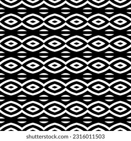  Background with abstract shapes. Black and white texture. Seamless monochrome repeating pattern  for decor, fabric, cloth. 
